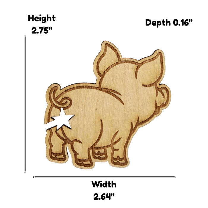 Funny Pig Wooden Bread Clip: Oink if you love carbs