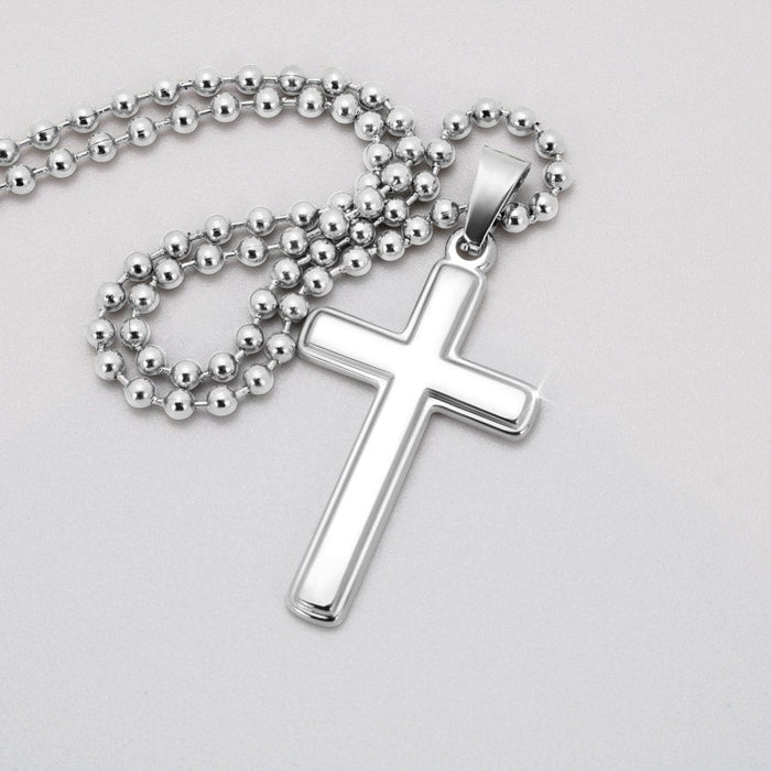 Future Husband Gift, Personalized Cross Necklace: Wherever The Journey Takes Us...