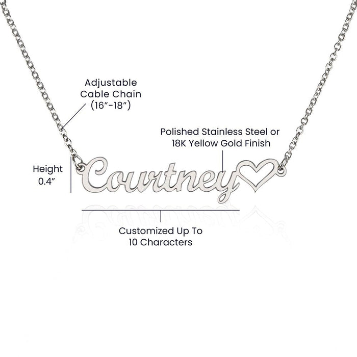Future Wife Gift, Heart Name Necklace: Until There Was You...