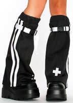 ACDC Rag Game Over Black Leg Warmer — model front view