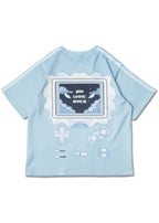 ACDC Rag Game Over Jersey Pastel Blue Oversized Tee — back view