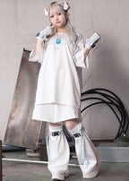 ACDC Rag Game Over Jersey White Oversized Tee — model front view 2