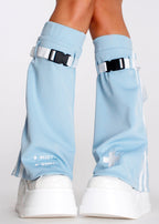 ACDC Rag Game Over Pastel Blue Leg Warmer — model front view