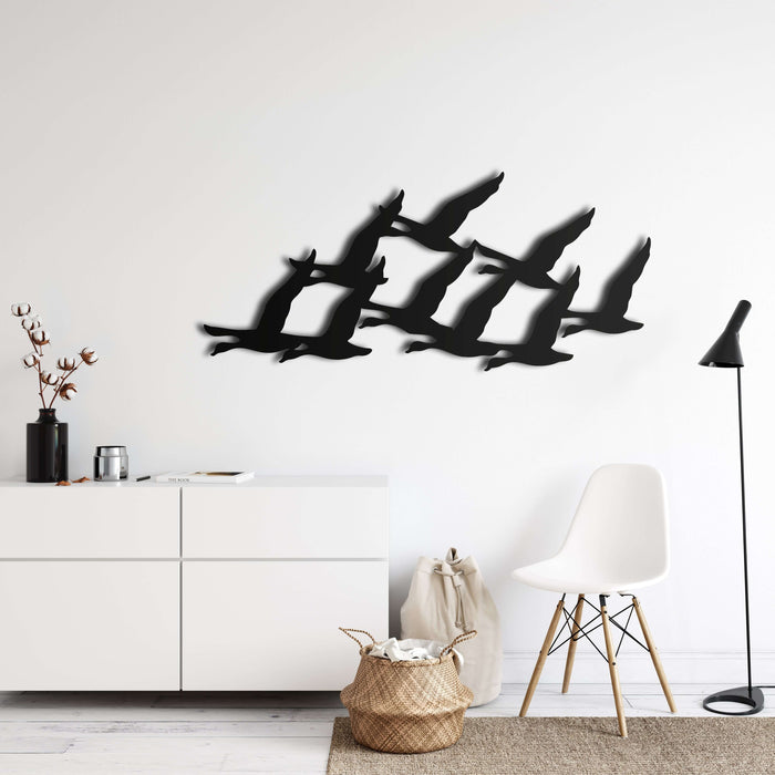 Geese Flock Metal Wall Art - Decor available at Dekadron for $69.90