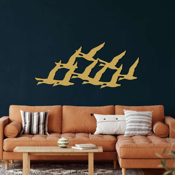 Geese Flock Metal Wall Art - Decor available at Dekadron for $74.90