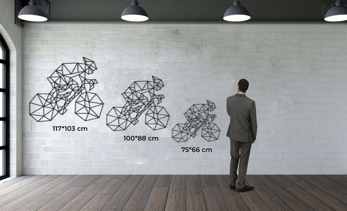 Geometric Bike Metal Wall Art - Decor available at Dekadron for $64.90