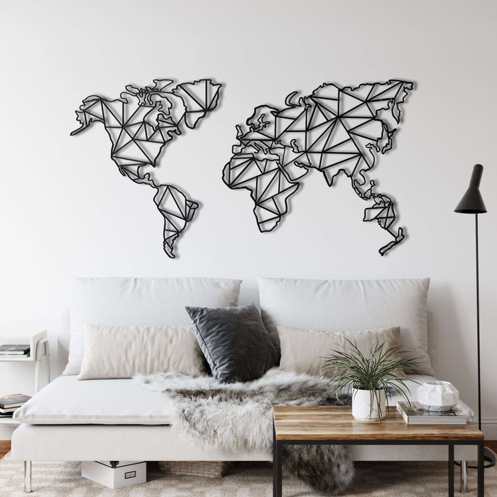 Geometric World Map - Decor available at Dekadron for $149.90