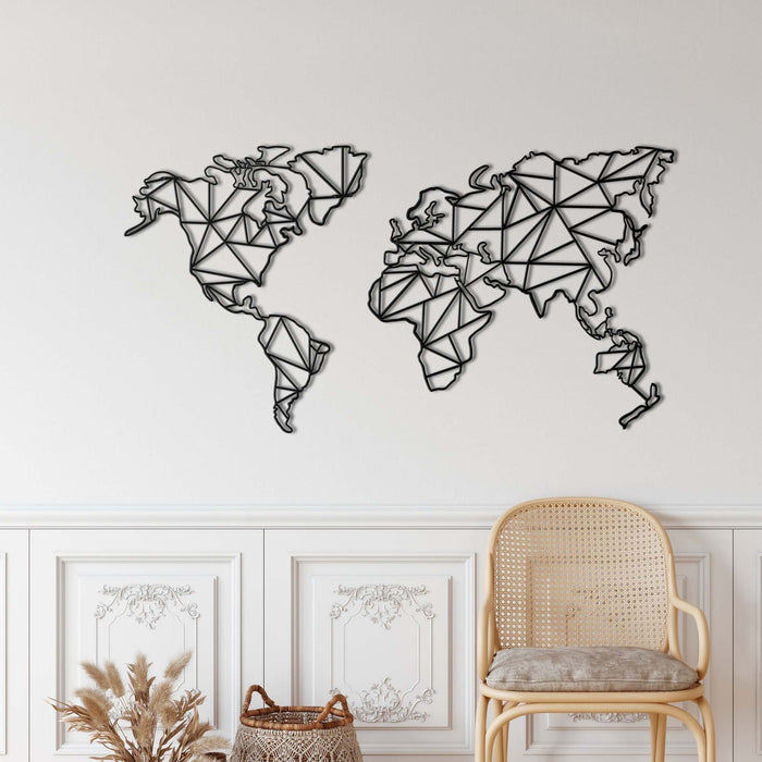 Geometric World Map - Decor available at Dekadron for $199.90