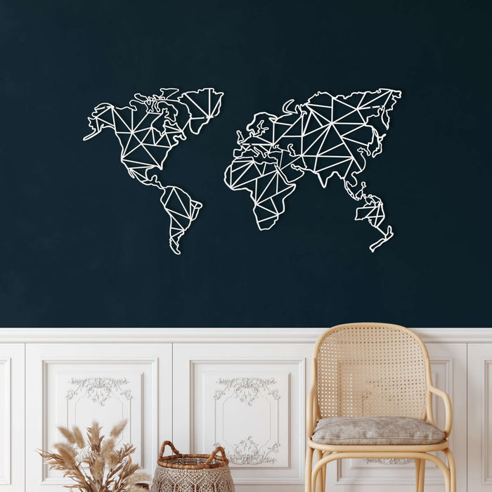 Geometric World Map - Decor available at Dekadron for $159.90