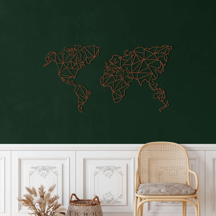 Geometric World Map - Decor available at Dekadron for $159.90