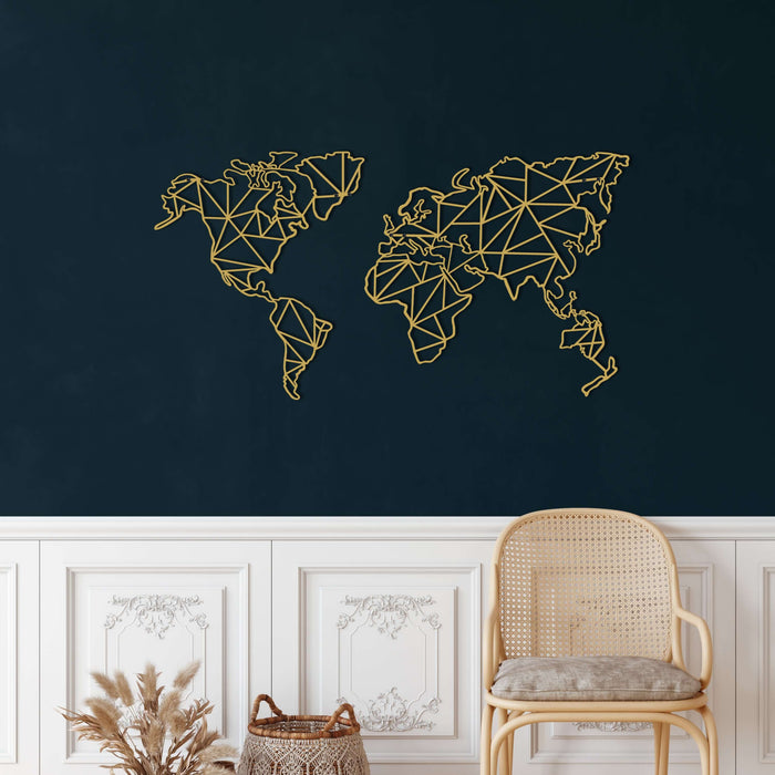 Geometric World Map - Decor available at Dekadron for $159.90