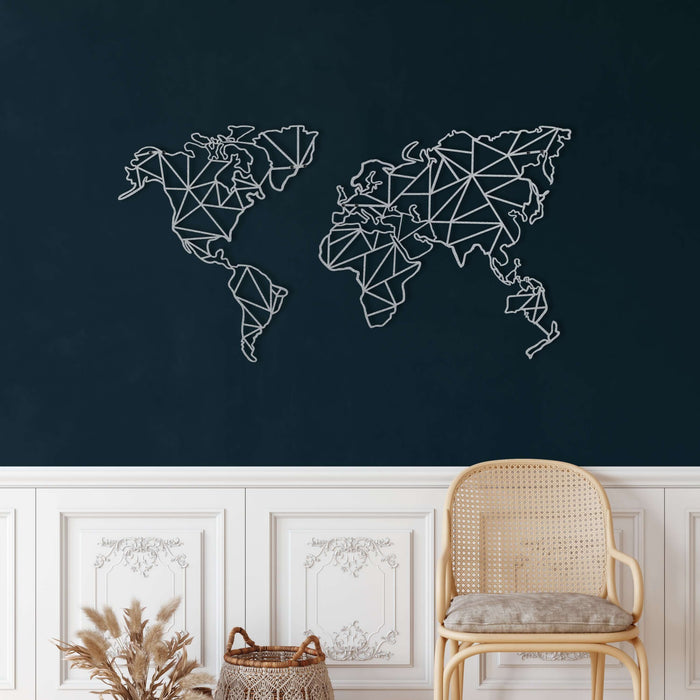 Geometric World Map - Decor available at Dekadron for $159.90