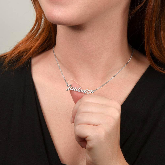 Girlfriend Gift, Heart Name Necklace: I Wish I Could Turn Back Time...