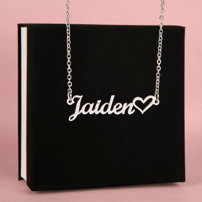 Girlfriend Gift, Heart Name Necklace: I Wish I Could Turn Back Time...