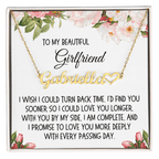 Girlfriend Gift, Heart Name Necklace: I Wish I Could Turn Back Time...