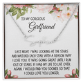 Girlfriend Gift, Signature Name Necklace: Last Night I Was Looking At The Stars