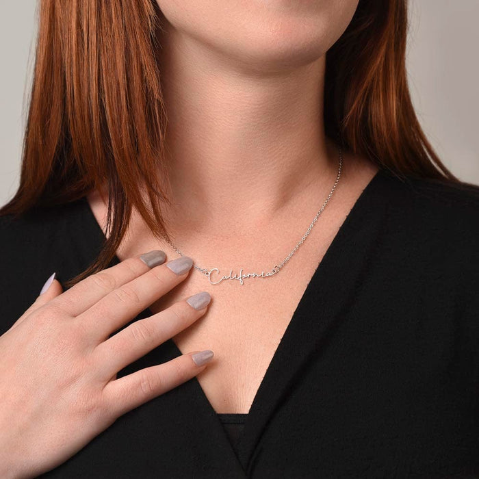 Girlfriend Gift, Signature Name Necklace: Last Night I Was Looking At The Stars