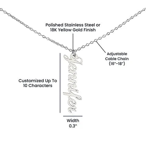 Girlfriend Gift, Vertical Name Necklace: If I Could Give You One Thing In Life...