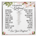 Girlfriend Gift, Vertical Name Necklace: Wherever The Journey Takes Us...