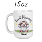 Good Morning Coffee Mug, Sloth