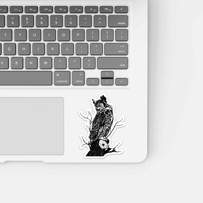 PinkPolish Design Stickers "Great Horned Owl" Vinyl Die Cut Sticker