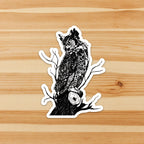 PinkPolish Design Stickers "Great Horned Owl" Vinyl Die Cut Sticker