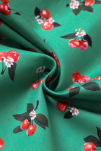 Grace Green Cherry Pleated Bust Dress