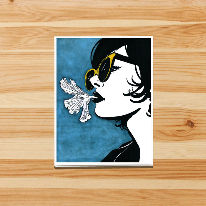 PinkPolish Design Note Cards "Greeneater" Handmade Notecard