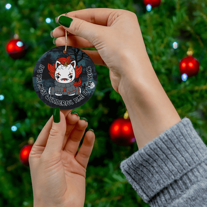Halloween Ceramic Ornament: Unicorn Clown