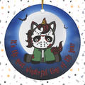 Halloween Ceramic Ornament: Unicorn Jason