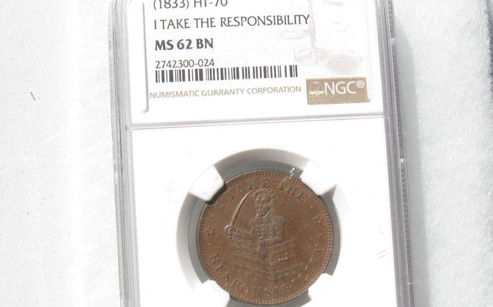 HT-70 Hard Times Token  NGC MS-62 BN | Of Coins & Crystals
