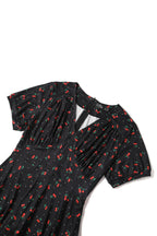 Julia Retro Black Cherry Tea Dress