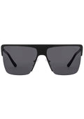 DIFF Eyewear Kendra Sunglasses in matte black grey with stainless steel frame on festival sunglasses — front view
