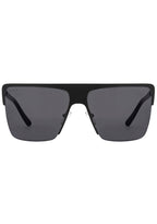 DIFF Eyewear Kendra Sunglasses in matte black grey with stainless steel frame on festival sunglasses — front view