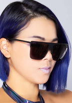 DIFF Eyewear Kendra Sunglasses in matte black grey — model side view
