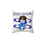 Know Your Worth Then Add Tax Faux Suede Pillow