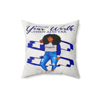 Know Your Worth Then Add Tax Faux Suede Pillow