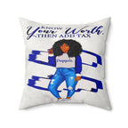 Know Your Worth Then Add Tax Faux Suede Pillow