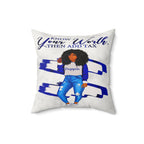 Know Your Worth Then Add Tax Faux Suede Pillow