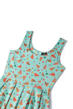 Amanda Light Blue Pizza Swing Dress