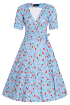 Matilda Light Blue Poppy Wrap Dress