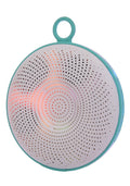 SunnyLife Light Pool Bluetooth Speaker in white turquoise with color changing lights on waterproof floating pool speaker — detail view