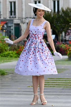 Amanda Lilac Falling Flower Swing Dress