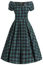 Lily Green Check Off Shoulder Dress