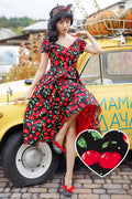Lily Off Shoulder Cherry Swing Dress