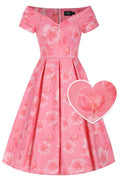 Lily Pink Floral Off Shoulder Circle Dress