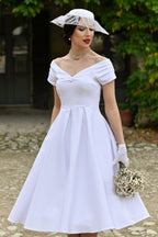 Lily White Off Shoulder Midi Dress