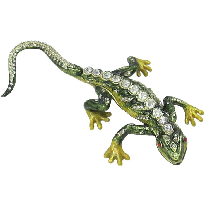Lizard Jeweled Trinket Box Austrian Crystals
