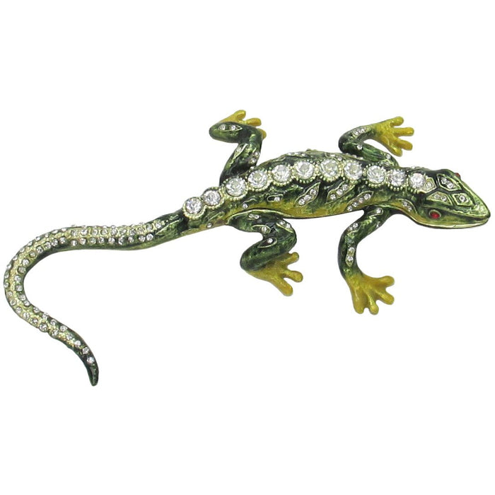 Lizard Jeweled Trinket Box Austrian Crystals
