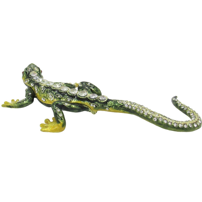 Lizard Jeweled Trinket Box Austrian Crystals